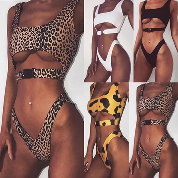 Leopard/Snake Skin High Waist Swimsuit 5