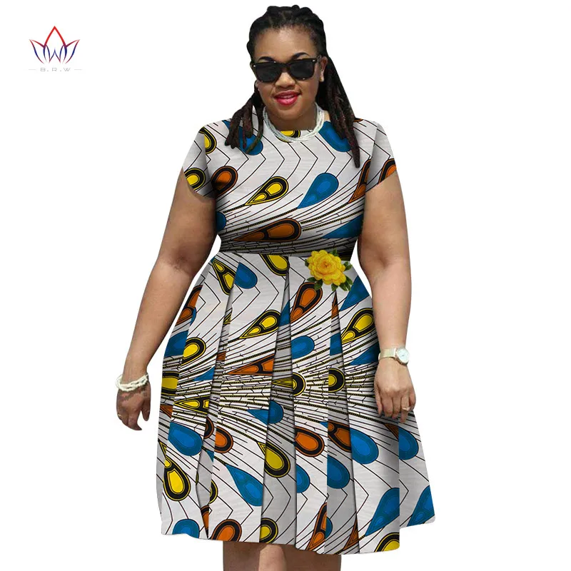 Модные новые африканские платья с принтом для женщин Bazin Riche традиционная африканская женская одежда элегантное женское платье больших размеров Wy4350 - Цвет: 6