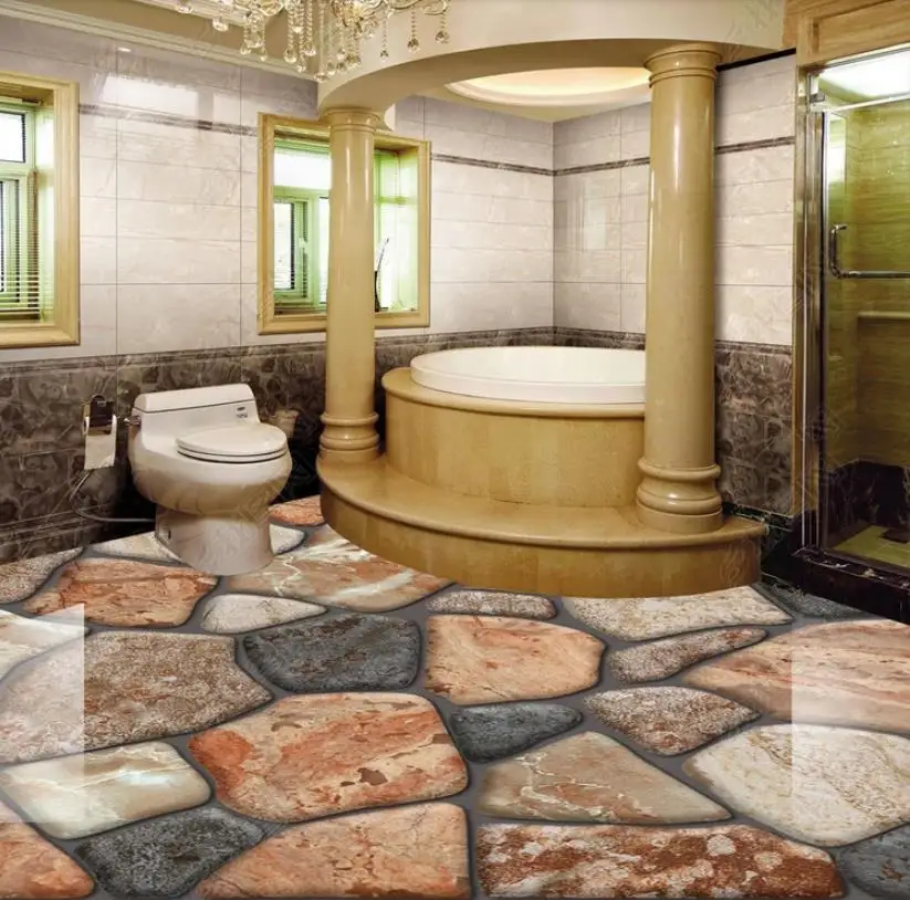3D обои для стен 3 D cobblestone стереоскопическая настенная Гостиная Ванная комната