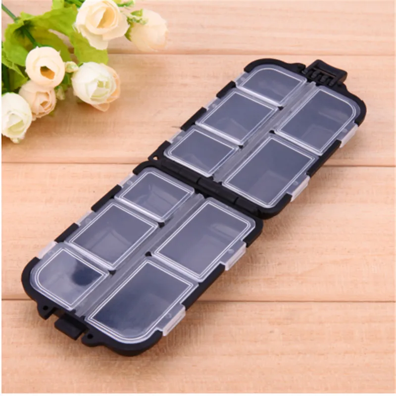 

10 Grids Fly Fishing Box Plastic Storage Case Lure Spoon Hook Bait Tackle Connector Pesca Waterproof Fishing Tackle Boxes