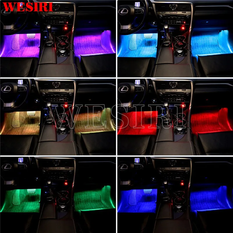 72leds автомобильный линейный светильник s RGB многоцветный музыкальный Водонепроницаемый автомобильной днища интерьера светильник бары, работающего на постоянном токе 12 В