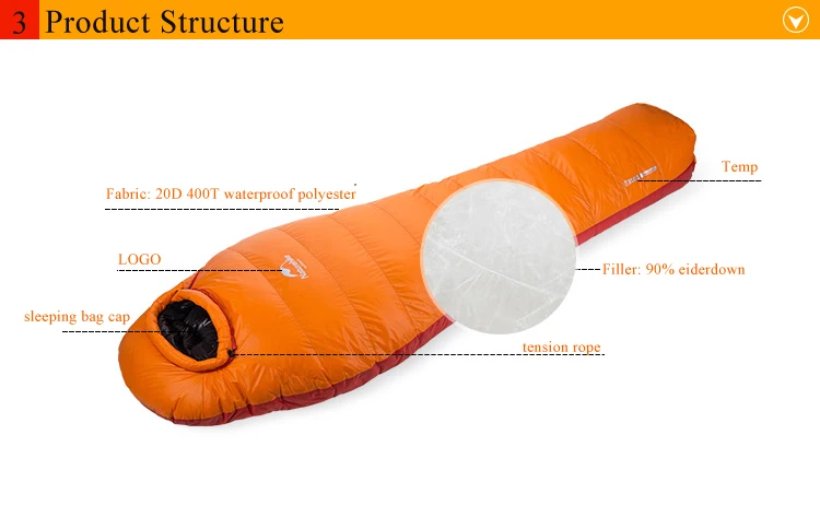 Saco de Dormir Múmia ao ar Naturehike Livre Super Leve Inverno Nh15d800 k 6 Sacos de dormir
