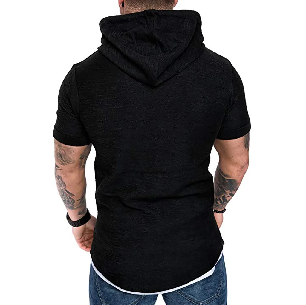 Толстовка мужская с коротким рукавом приталенный силуэт Повседневная модная