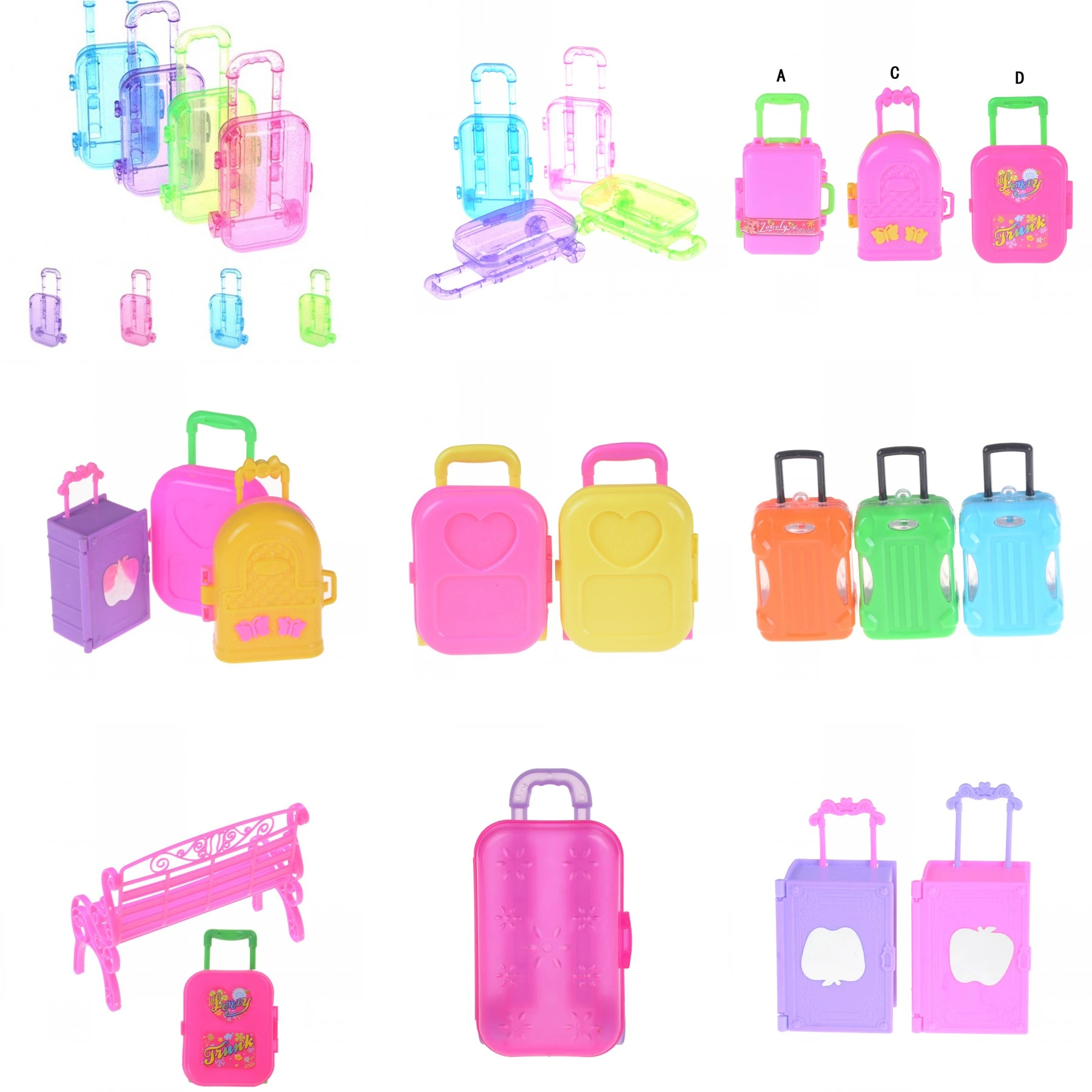 Mini Valija De Plástico Con Rueditas Para Juguetes De Niños Mini Valija De Plástico Con Rueditas Para Juguetes De Niños