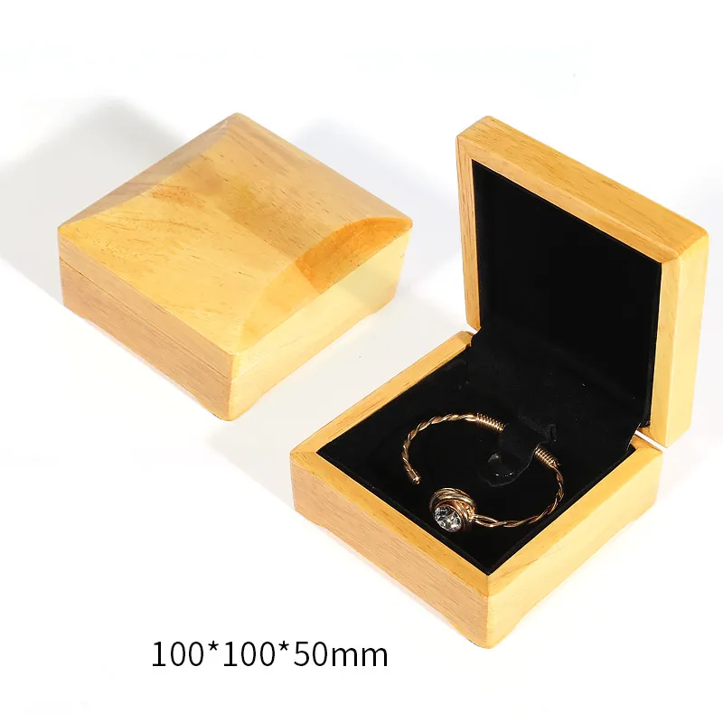 Путешествия Мини Деревянный Упаковка для ювелирных украшений портативный обручальное кольцо браслет кулон для женщин мужчин свадебные Дисплей Коробк