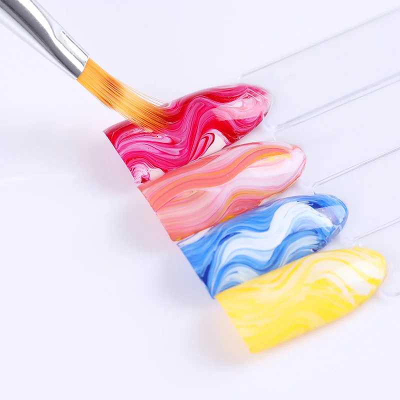 1 Pc Gradient Drawing Nail Brush UV Gel Painting Pen Black Wooden Handle Manicure Nail Art Brush To