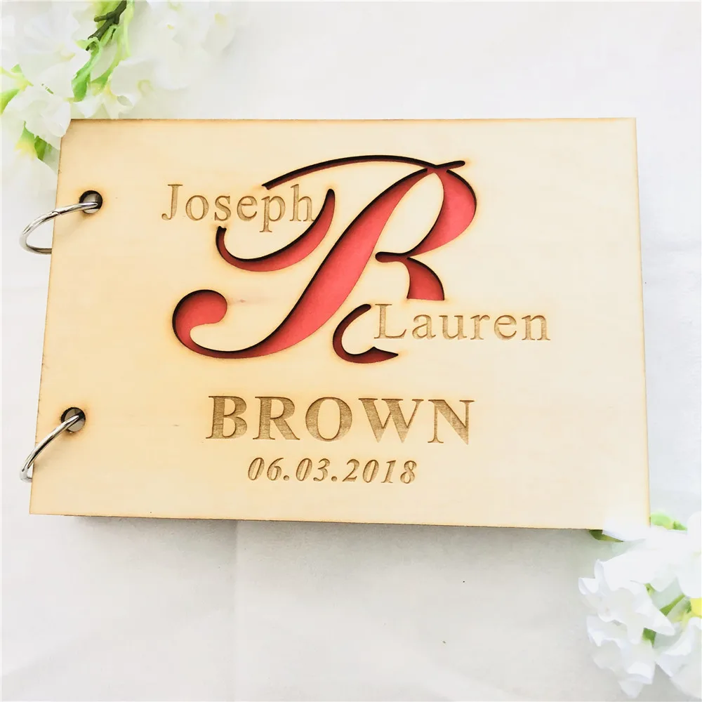 

Personalised Wooden Guest Book Personalised Wooden Album Romantic Photo Album Script Book Rustic Guest Book Elegant Guestbook