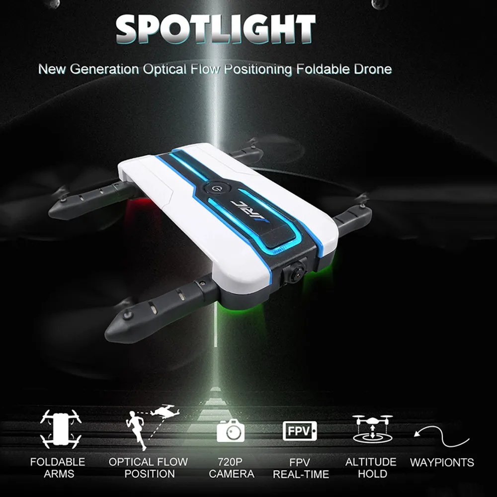 

JJRC H61 Spotlight WIFI FPV Drone With 720P Camera Optical Flow Positioning Foldable RC Quadcopter Dron 6-Axis Mini Selfie Drone