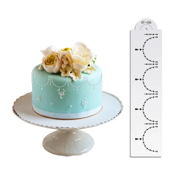 

Pearl Necklace Cake Stencil Cake Design Decorating Tools Fondant Food Stencil Plastic Template Mold Bakeware
