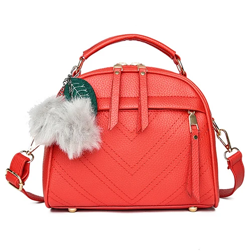 Сумки для женщин модная женская сумка через плечо с помпонами роскошные сумки женские сумки Дизайнерские повседневные сумки через плечо для женщин - Цвет: red