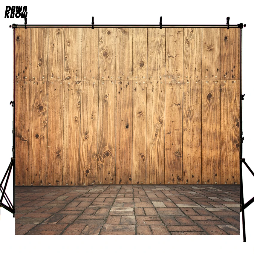 DAWNKNOW Wood Wall New Fabric Polyester Background For Kids Brick Road Vinyl Backdrop Family Photo Studio Floor486 | Электроника