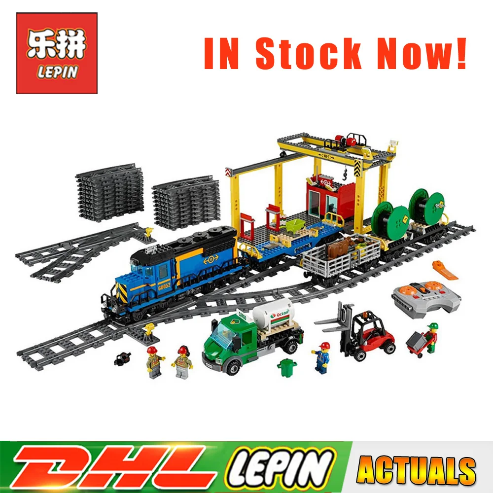 

Lepin 02008 959 Pcs City The Cargo Train Infrared Remote Control Model Building Blocks Bricks Toys Compatible LegoINGlys 60052