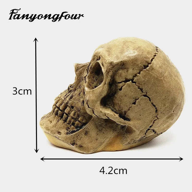 3D череп силиконовые формы торт плесень смолы гипса шоколадные свечи конфеты плесень