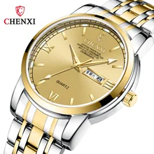 CHENXI Men Watches 2019 Luxury Brand Casual Stainless Steel Quartz Watch Male Waterproof Fashion Wristwtach Relogio Masculino chenxi brand luxury watch men rhinestones silver steel strap hand watches male gift high quality waterproof wristwatch natate