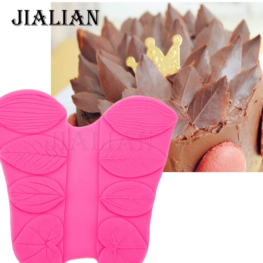 

Cake fondant silicone mold LEAF FOLDER mold different types leaf flowers Cake Decorating Tools clay/rubber T0587