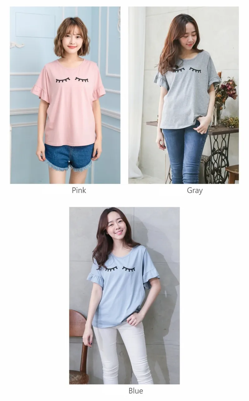 Smile Printed Pragnant Tops Mother Breastfeeding Tops Butterfly Sleeve Mother T-shirt &Baby Short Rompers Short Wholesale02
