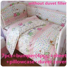 Акция! 6/7 шт. постельное белье Детская кроватка постельных принадлежностей cot Бампер Наполнитель для Простыни, 120*60/120*70 см