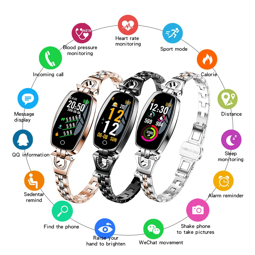 Модные часы Smart Watch Для женщин 2019 Водонепроницаемый монитор сердечного ритма