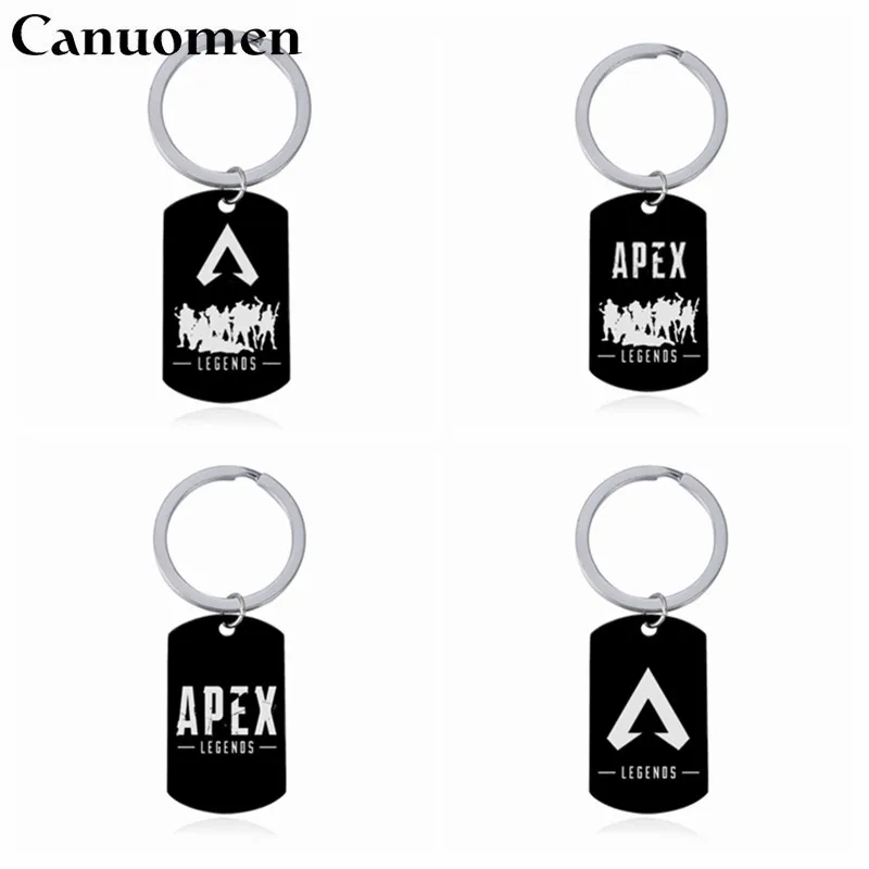 

Canuomen Stainless Steel Keychain Apex Legends Game Logo Black Keyrings High Quality Gifts Souvenir llavero Keys Accesorias