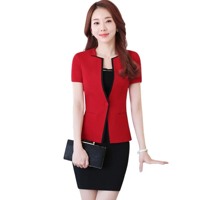 summer slim work wear women skirt suit formal ladies office wear plus size suits