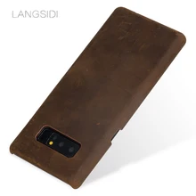 LANGSIDI Custom Real Leather Mobile Phone Cover Case For Samsung Galaxy note8 phone case Handmade a variety of styles