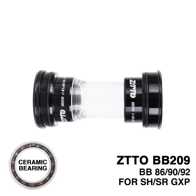 CERAMIC BB209 black ZTTO BB центральная ось, BB209 керамическая центральная ось, интегральный зубчатый диск, прессованный в perrin центральная ось горного дорожного велосипеда - Цвет: CERAMIC BB209 black