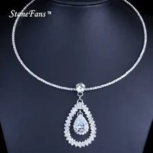 Стонефаны Rhinestone Drop Choker cz collier femme Круглый Кристалл колье ожерелье для женщин