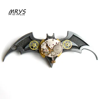 

steampunk gothic punk gray bat batman watch movements parts gears brooch pins badge men women girls boys jewelry christmas party