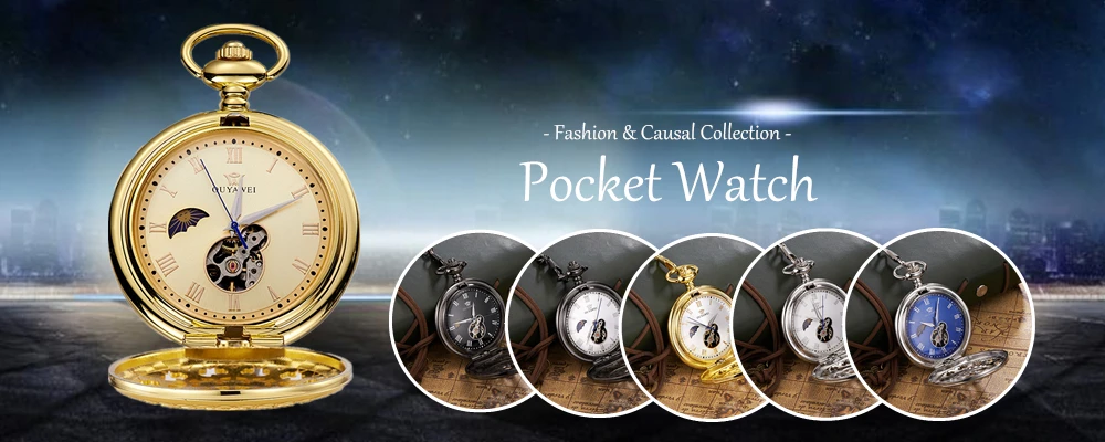 Новый OYW бренд рука ветер механические серебристый белый карманные часы Для мужчин модные циферблат Скелетон ожерелье кулон мужской часы