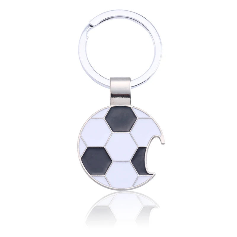

Creative Football Bottle Opener Key Holder For Men Drop Oil Metal Alloy Pendat Keychain Men Jewelry Father's Day Gift