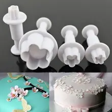 2015 Hot Sale Special Offer 4pcs Plum Blossom Spring Die Sugar Cakes Baked Plastic Utensils Modeling Tools, Kitchen Gadgets