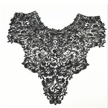 2 шт./партия, Черная кружевная горловина, вода-растворимая вышивка, кружево для одежды и украшение для одежды