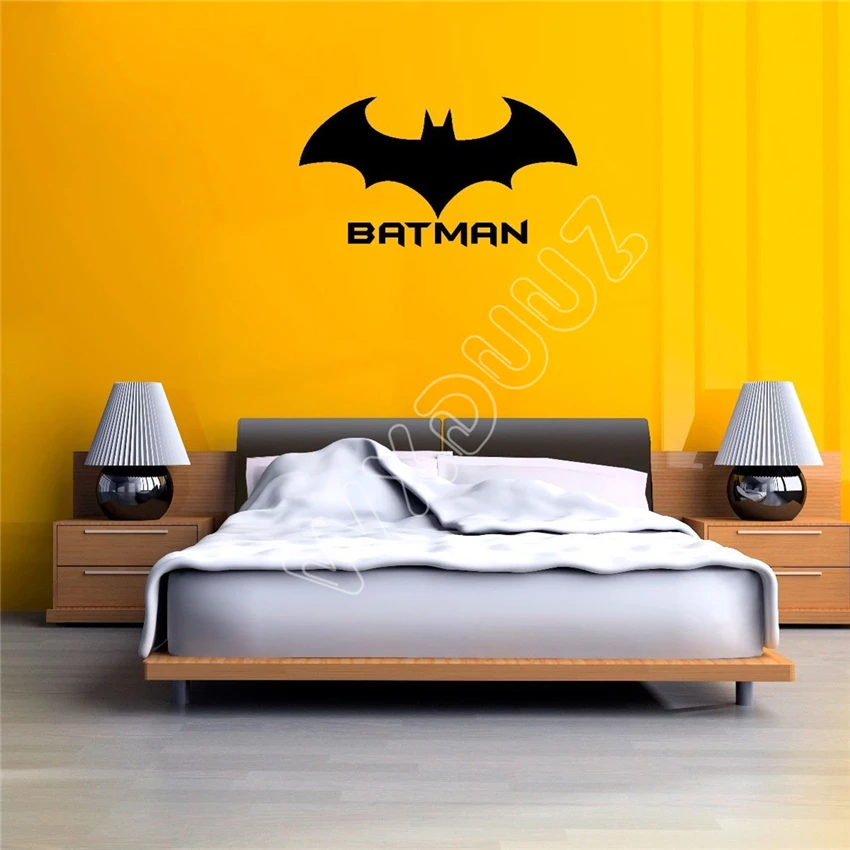 Us 5 99 Wxduuz Batman Style Personalised Name Logo Dc Comics Wall Decal Kids Bedroom Wall Sticker Home Decor Bedroom Decor B327 In Wall Stickers