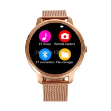 Smartwatch Android IOS Telefon Kompatibel Stahl Armband Schrittzähler Kalorien Schlaf monitor Fernbedienung Kamera Musik Bluetooth 4,0