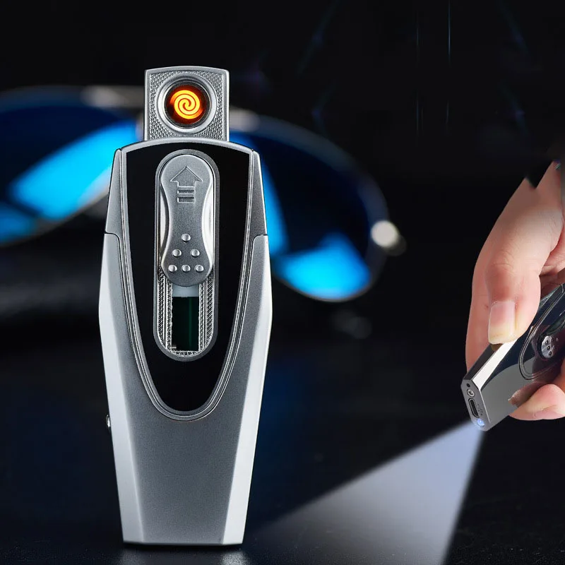 Креативная портативная зажигалка с двойным зажиганием USB перезаряжаемая