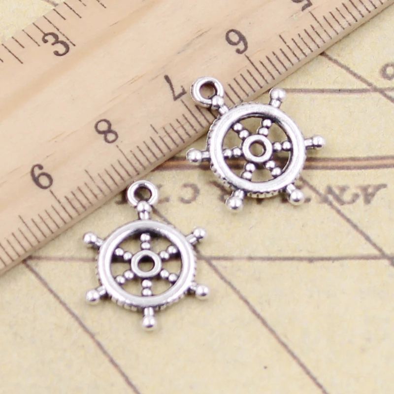 

20pcs Charms Ships Wheel Helm Rudder 20x15mm Tibetan Bronze Silver Color Pendants Antique Jewelry Making DIY Handmade Craft