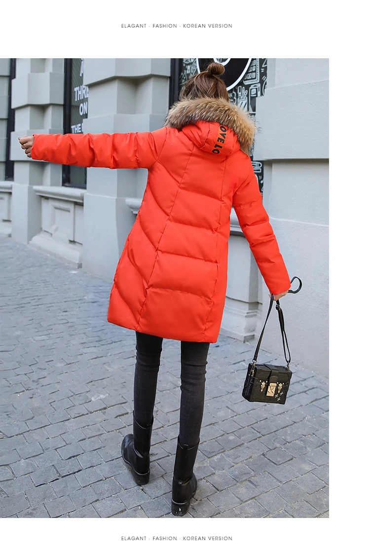 Winter Jacket Women Medium  Long Section Down Cotton Clothing Winter Woman Coats 2018 Big Fur Collar Women's Winter Jacket (7)