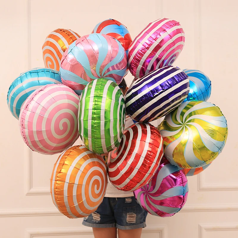 

1pcs Lollipop Balloons 18inch Candy Purple Red Pink Blue Balloon Donut Foil Aluminum Baloon Wedding Birthday Party Decorate Gift