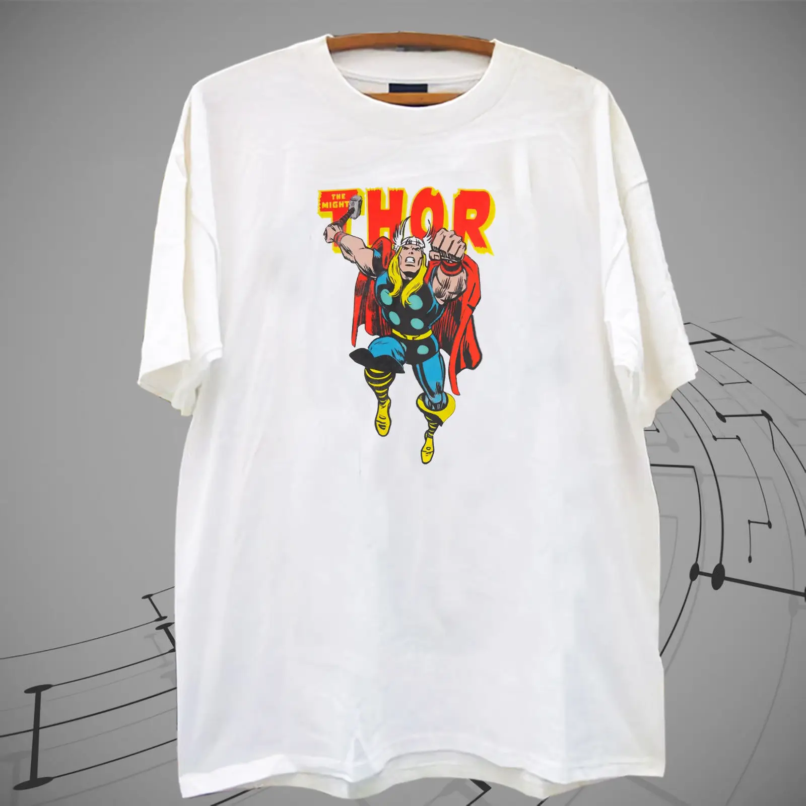 

New !! The Mighty THOR Avanger Invinity War White T Shirt Tee Short Sleeve Cotton T Shirts Man Clothing