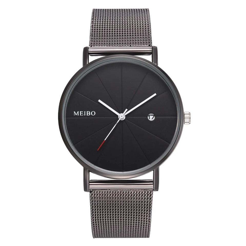 Лучший бренд класса люкс черный металлический пояс сетки для женщин повседневные часы модные креативные простой дизайн бизнес часы Relojes Para Mujer - Цвет: Черный