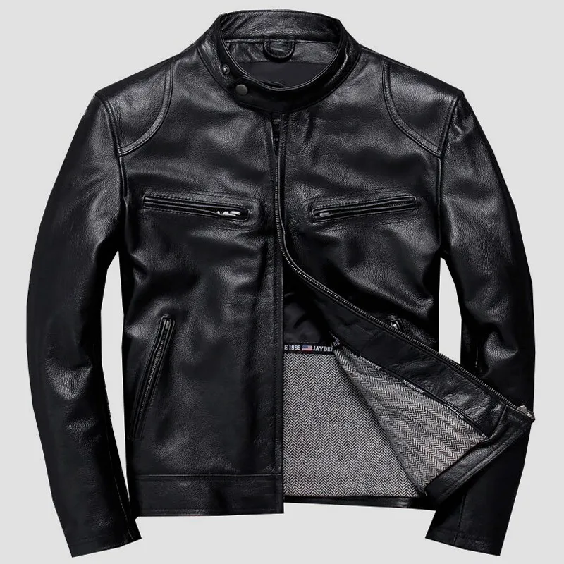 

Cow Leather Coats Real Picture Genuine Leather Jacket Cheap Automotive Mans Real Leather Jacket Large 4XL European Clothes A786