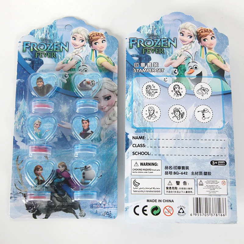 

6pcs Disney Frozen Party Cartoon Seal Stamper Teacher Stamp Set Craft Stamps Stationery Party Supplies Kids Favors Gifts