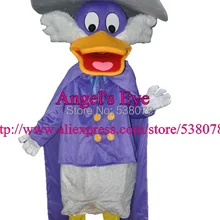 Фиолетовый утка Маскоты костюм для взрослых Размеры Супермен утка с накидкой карнавала Маскоты te маскарадный костюм подходит sw1286