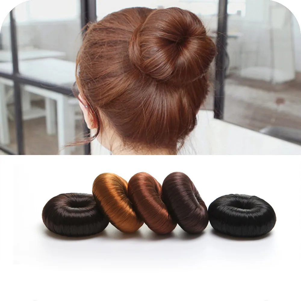 Женский парик для укладки волос из синтетического волокна с кольцом-пончиком, блонд, Прямая поставка 70829