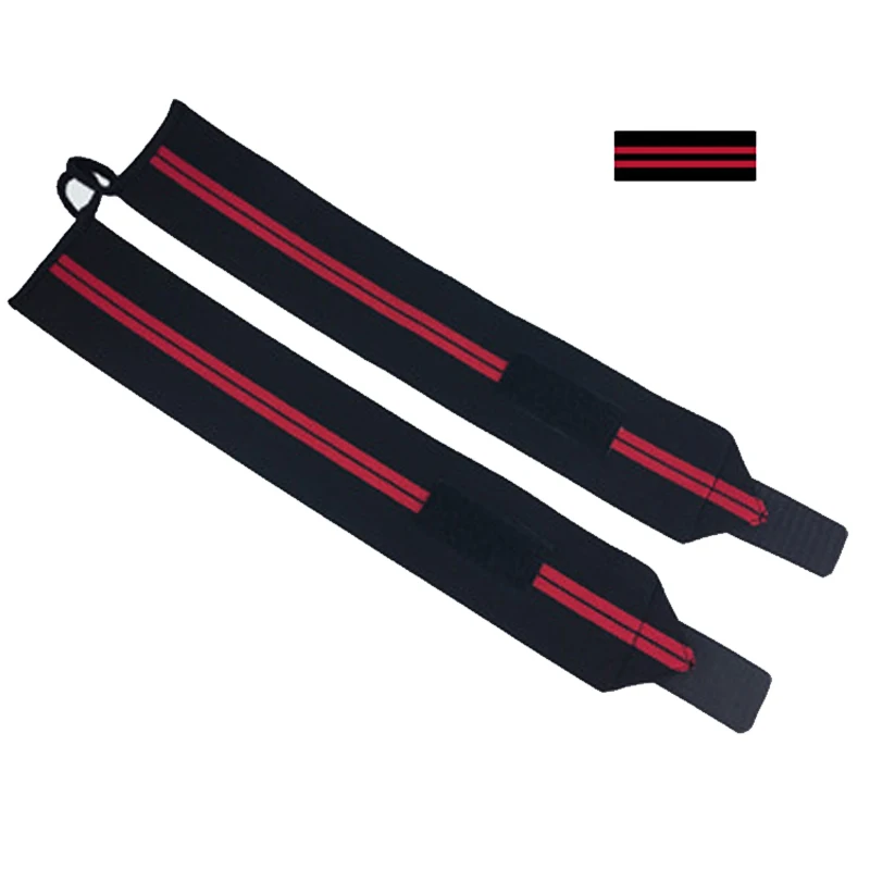 Black Red 1 P вес, поддерживающие напульсники, бандаж для рук, для тренажерного зала, ремни для фиксации, перчатка для бодибилдинга 17,7" - Цвет: Black Red