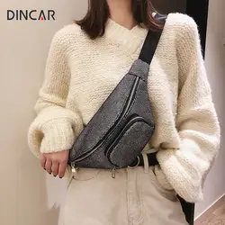 DINCAR модные женские туфли поясная сумка Высокое качество дамы Fanny Pack женский Поясные Сумки Роскошные сверкающая сумка карман груди сумки