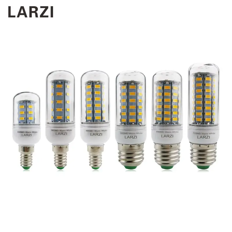 LARZI AC 220 В E27 E14 светодио дный лампа 5730SMD светодио дный огни кукурузы светодио дный лампа 24 36 48 56 69 72 светодио дный s люстра свечей украшения дома