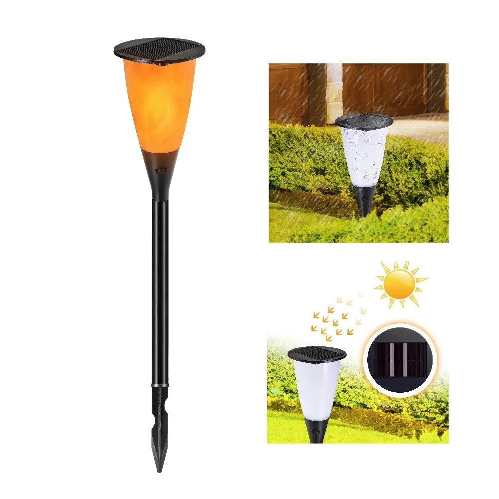 Solar Lights, Waterproof Flickering Flames Torches Lights Outdoor Solar