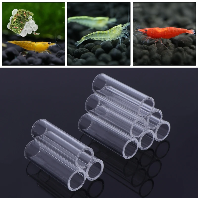 

Fish Tank Shelter 3/6 Tube Aquarium Pipe Shrimp Cave Hide Breeding Acrylic Decor