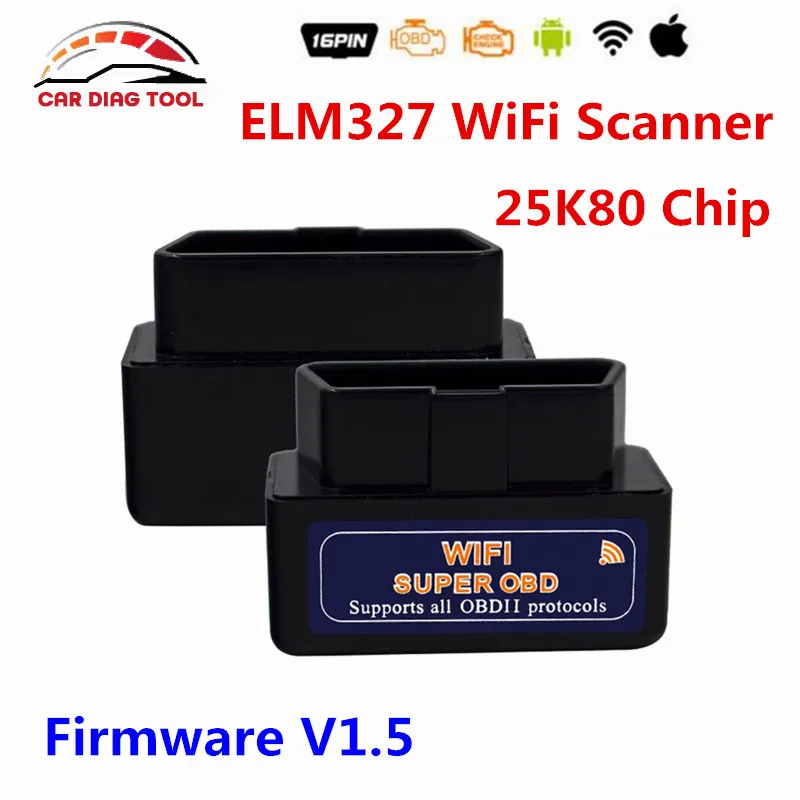 Prix pour Stable V1.5 ELM327 OBDII ELM327 WiFi PIC18F25K80 Puce ELM 327 V1.5 Prend En Charge Tous Les Protocoles OBD2 ELM327 Wi-Fi De Diagnostic Scanner Prix pour Stable V1.5 ELM327 OBDII ELM327 WiFi PIC18F25K80 Puce ELM 327 V1.5 Prend En Charge Tous Les Protocoles OBD2 ELM327 Wi-Fi De Diagnostic Scanner